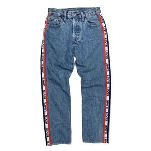 levi's straight leg logo tape jeans modern streetwear classic size 26